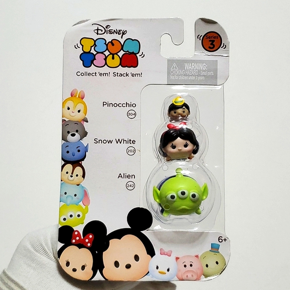 Disney Tsum Tsum Series 3  Pinocchio, Snow White, Alien Collectable Figu…
